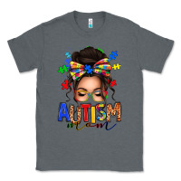 Charcoal Heather autism mom afro messy bun Classic Tee - texasbilliewilder