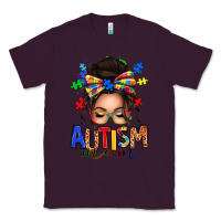 Plum autism mom afro messy bun Classic Tee - texasbilliewilder