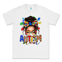White autism mom afro messy bun Classic Tee - texasbilliewilder