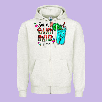 Sweet Summer Time Zipper Hoodie Designed By Cowhidedigitalart