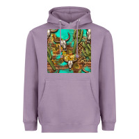 Lavender western bull skull and cactus seamless pattern Heavyweight Hoodie - BundleAndBundleShop