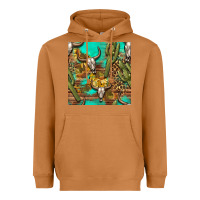 Meerkat western bull skull and cactus seamless pattern Heavyweight Hoodie - BundleAndBundleShop