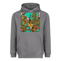 Storm western bull skull and cactus seamless pattern Heavyweight Hoodie - BundleAndBundleShop