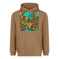 Toasted Coconut western bull skull and cactus seamless pattern Heavyweight Hoodie - BundleAndBundleShop