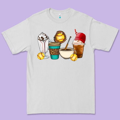Softball Coffee Cups Premium Tee Designed By Artiststas