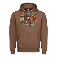 Chestnut happy 100 americana football basketball day of sch Zipper Hoodie - RacoonDesign