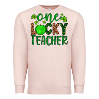 Pale Pink one lucky teacher Premium Sweatshirt - Artiststas
