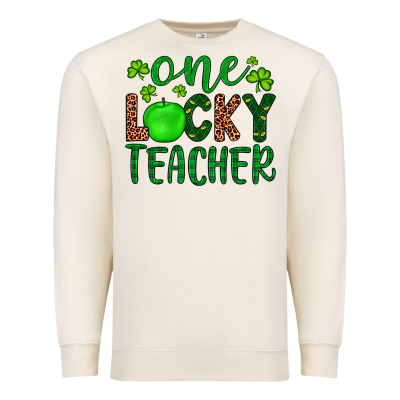 One Lucky Teacher Premium Sweatshirt by Artiststas | Teevron