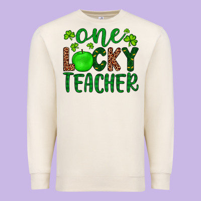 One Lucky Teacher Premium Sweatshirt Designed By Artiststas