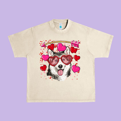 Valentine's Day Husky Urban Heavy Tee Designed By Ranaportraitstore