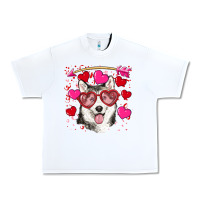 White Valentine's day husky Urban Heavy Tee - RanaPortraitStore