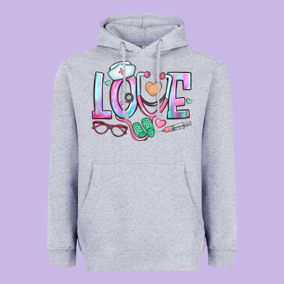 Love Nurse Heavyweight Hoodie Designed By Bundleandbundleshop