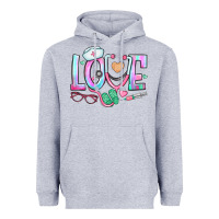 Heather Grey love nurse Heavyweight Hoodie - BundleAndBundleShop