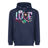 Navy love nurse Heavyweight Hoodie - BundleAndBundleShop