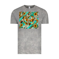 Cloud Rock leopard sunflower hearts Vintage Tee - RanaPortraitStore