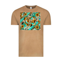 Vintage Camel leopard sunflower hearts Vintage Tee - RanaPortraitStore
