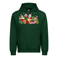 Forest Green santa coffee Urban Hoodie - MaliasSmallBusiness