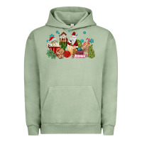 Pigment Oil Green santa coffee Urban Hoodie - MaliasSmallBusiness