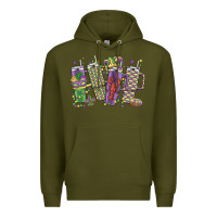 Army Green mardi gras coffee Premium Hoodie - MaliasSmallBusiness