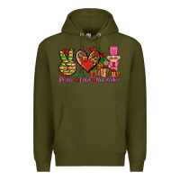 Army Green peace love nutcraker Premium Hoodie - AdoDesignShop