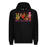 Black peace love nutcraker Premium Hoodie - AdoDesignShop
