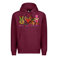 Burgundy peace love nutcraker Premium Hoodie - AdoDesignShop
