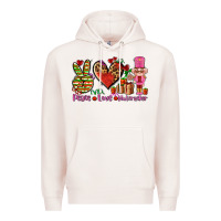 Pale Pink peace love nutcraker Premium Hoodie - AdoDesignShop