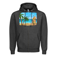 Charcoal Heather beach background Zipper Hoodie - HRA Design Shop