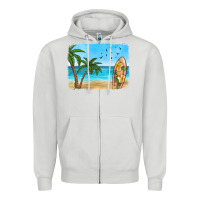 Dove Grey beach background Zipper Hoodie - HRA Design Shop