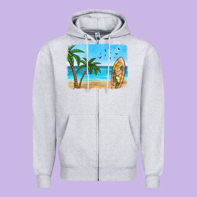 Beach Background Zipper Hoodie Designed By Hra Design Shop