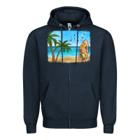 Navy beach background Zipper Hoodie - HRA Design Shop