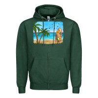 Sports Green beach background Zipper Hoodie - HRA Design Shop