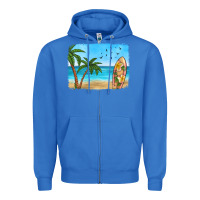 True Royal beach background Zipper Hoodie - HRA Design Shop