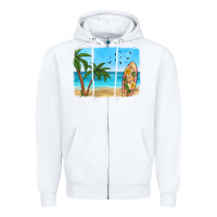 White beach background Zipper Hoodie - HRA Design Shop