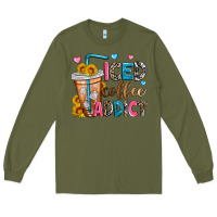 Army Green iced coffee addict Long Sleeve Tee - Zillion Design Studio