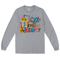 Heather Grey iced coffee addict Long Sleeve Tee - Zillion Design Studio