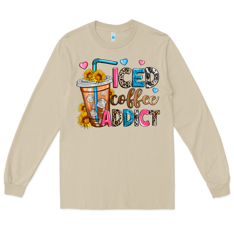 Iced Coffee Addict Long Sleeve Tee by Zillion Design Studio | Teevron