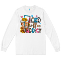 White iced coffee addict Long Sleeve Tee - Zillion Design Studio