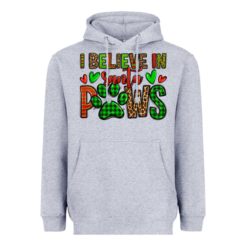 I Believe In Santa Paws Christmas Heavyweight Hoodie by Jasminsmagicworld | Teevron