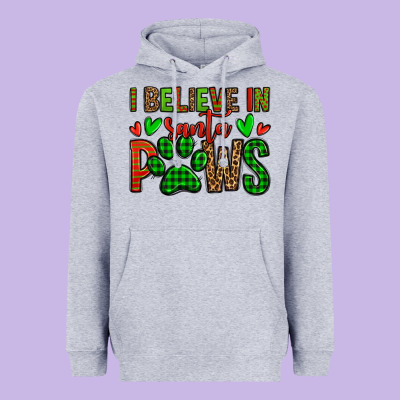 I Believe In Santa Paws Christmas Heavyweight Hoodie Designed By Jasminsmagicworld