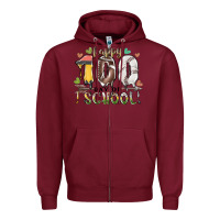 Burgundy happy 100 day of school american football baseball Zipper Hoodie - RacoonDesign