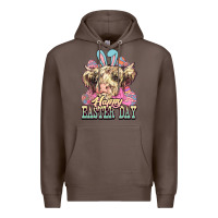 Coffee Easter Day Cow Premium Hoodie - NancyCooperArtShop