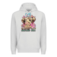 Dove Grey Easter Day Cow Premium Hoodie - NancyCooperArtShop