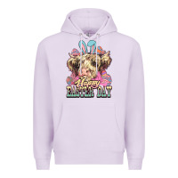 Lilac Easter Day Cow Premium Hoodie - NancyCooperArtShop
