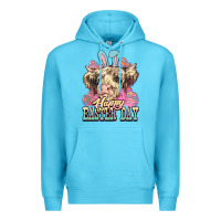 Ocean Blue Easter Day Cow Premium Hoodie - NancyCooperArtShop