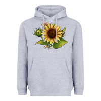 Heather Grey sunflower Heavyweight Hoodie - JahusDesignShop