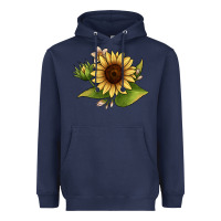 Navy sunflower Heavyweight Hoodie - JahusDesignShop