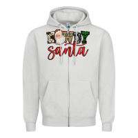 Dove Grey howdy santa Zipper Hoodie - FaDigitalArtStudio