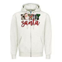 Oatmeal Heather howdy santa Zipper Hoodie - FaDigitalArtStudio
