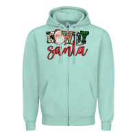 Seafoam howdy santa Zipper Hoodie - FaDigitalArtStudio